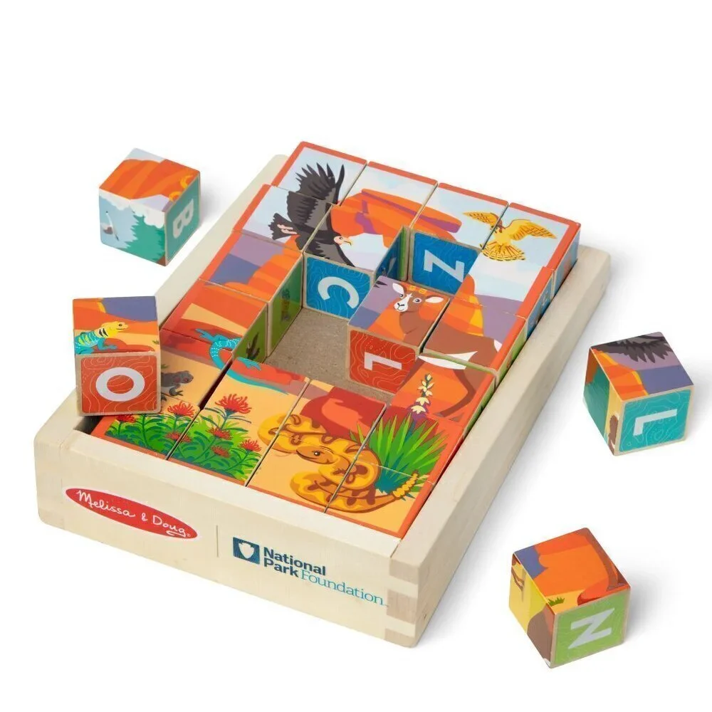 Melissa & Doug National Parks Alphabet & Animals 24-Piece Cube Puzzle